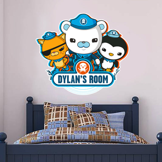 Octonauts 3 Characters Personalised Cut Out Wall Sticker