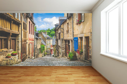 Old Cobbled Town Street Wall Mural