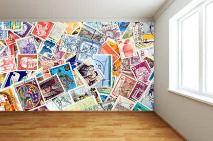 Old Postage Stamps Wall Mural