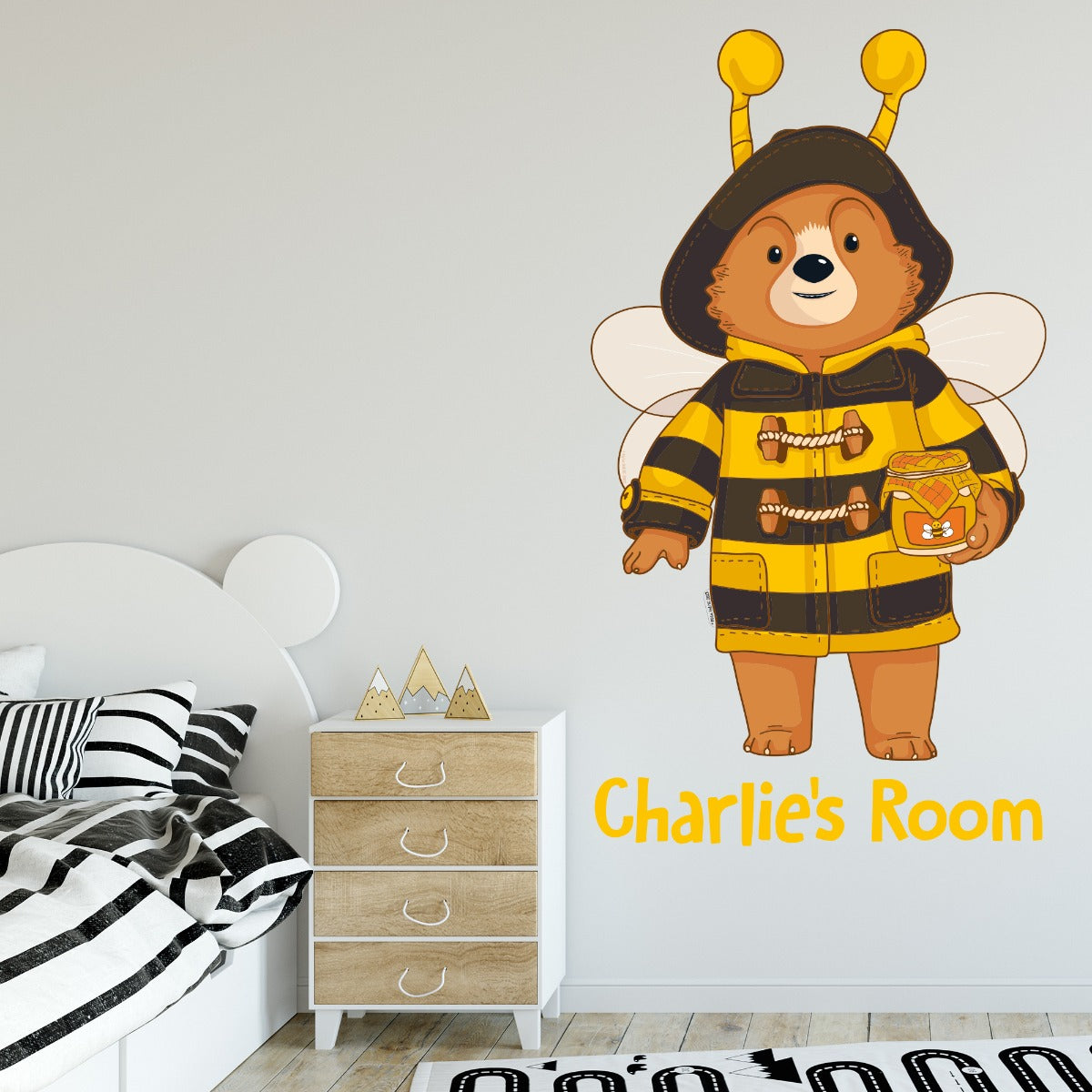 Paddington TV Wall Sticker - Bee Personalised Name