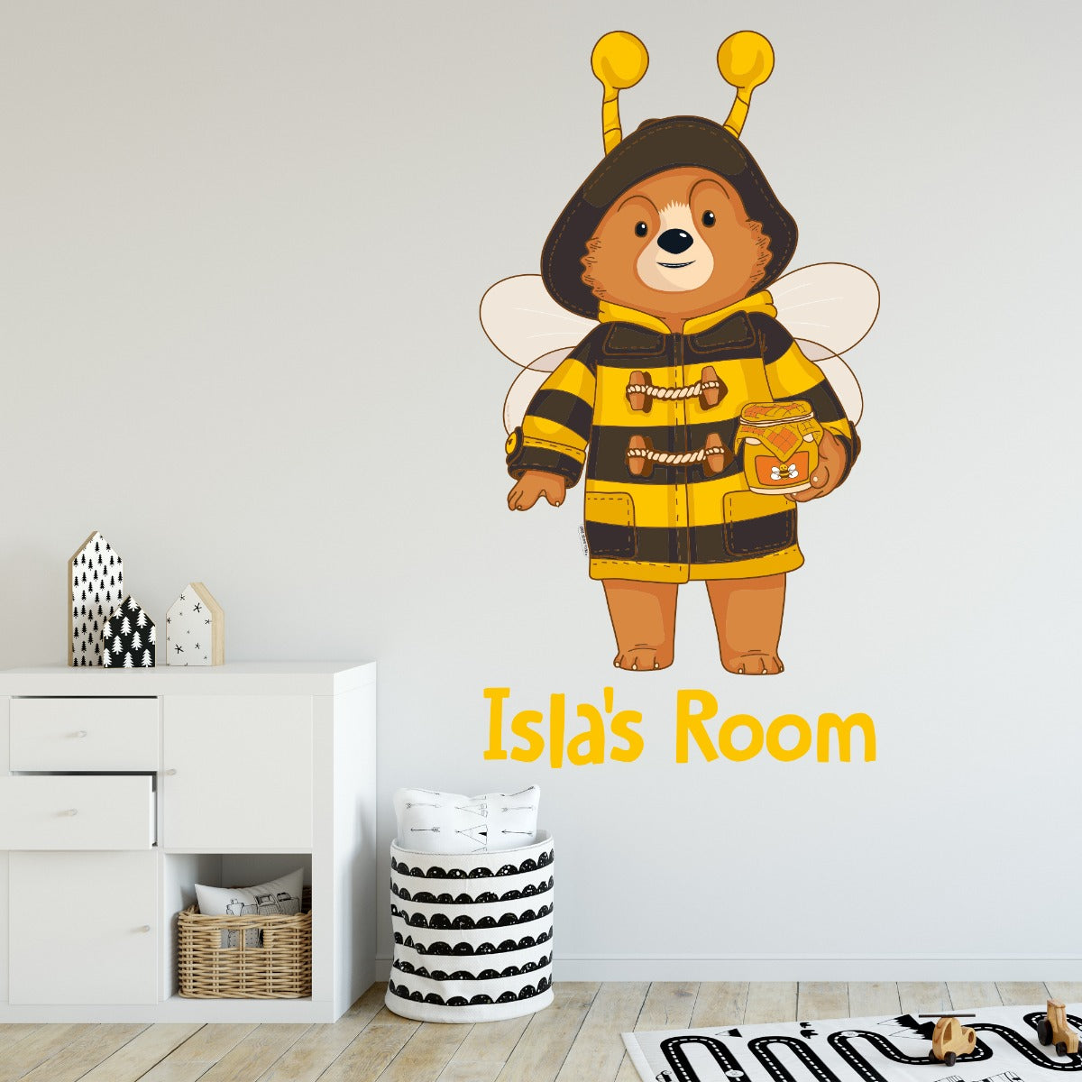 Paddington TV Wall Sticker - Bee Personalised Name