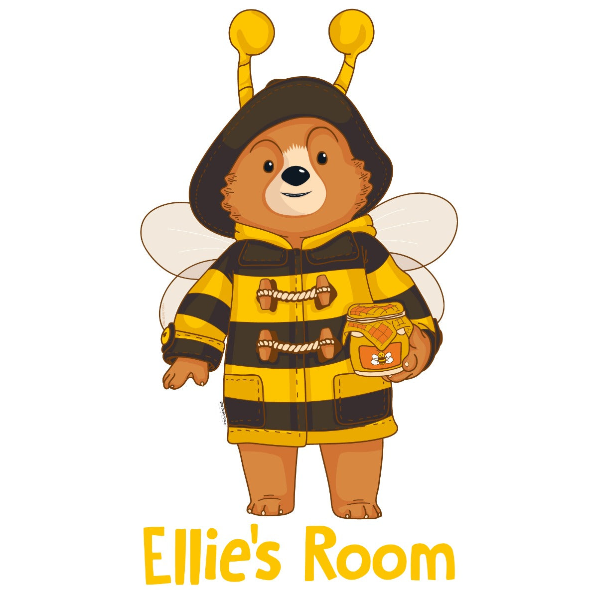 Paddington TV Wall Sticker - Bee Personalised Name