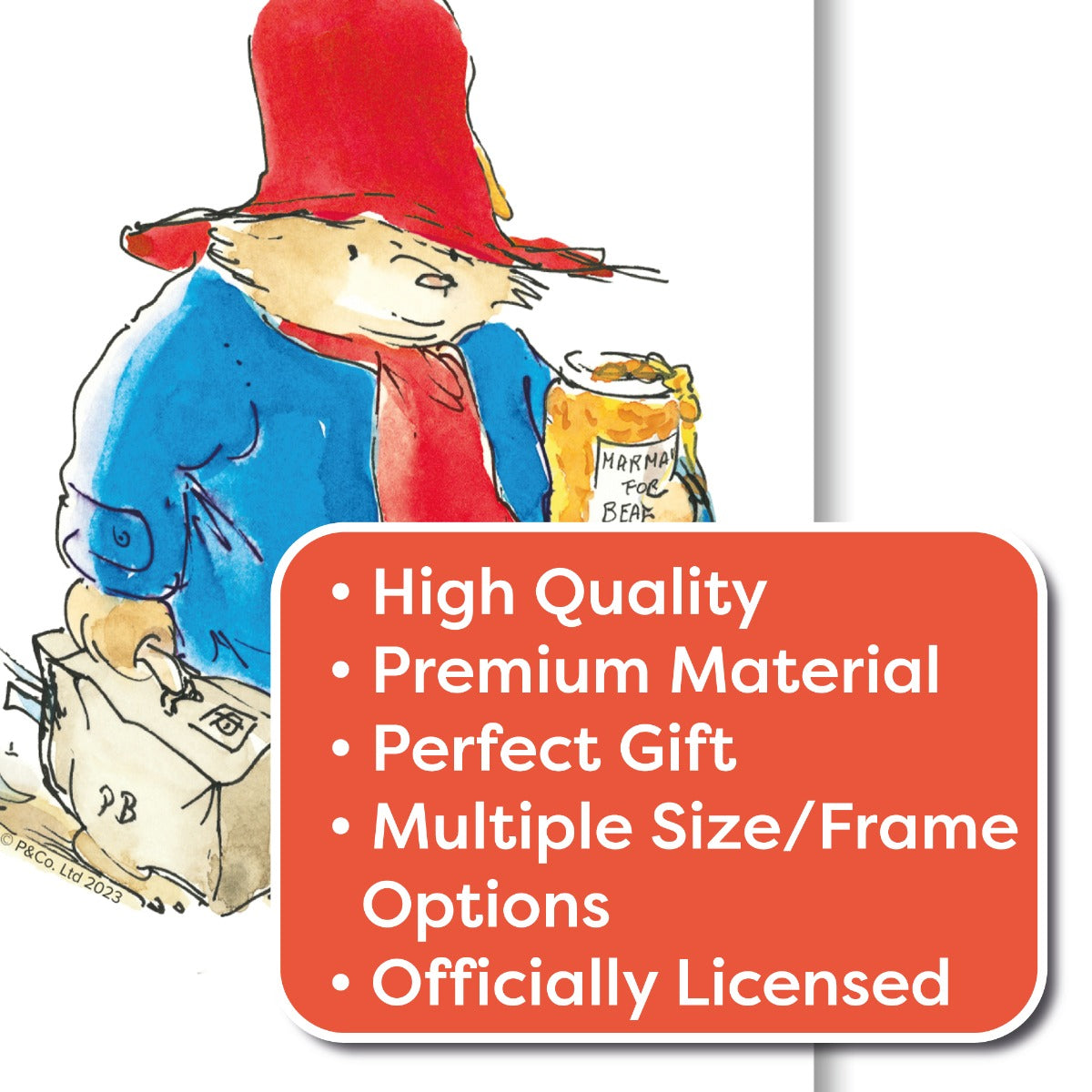 Paddington Bear Classic Print - Classic Suitcase and Marmalade Wall Art