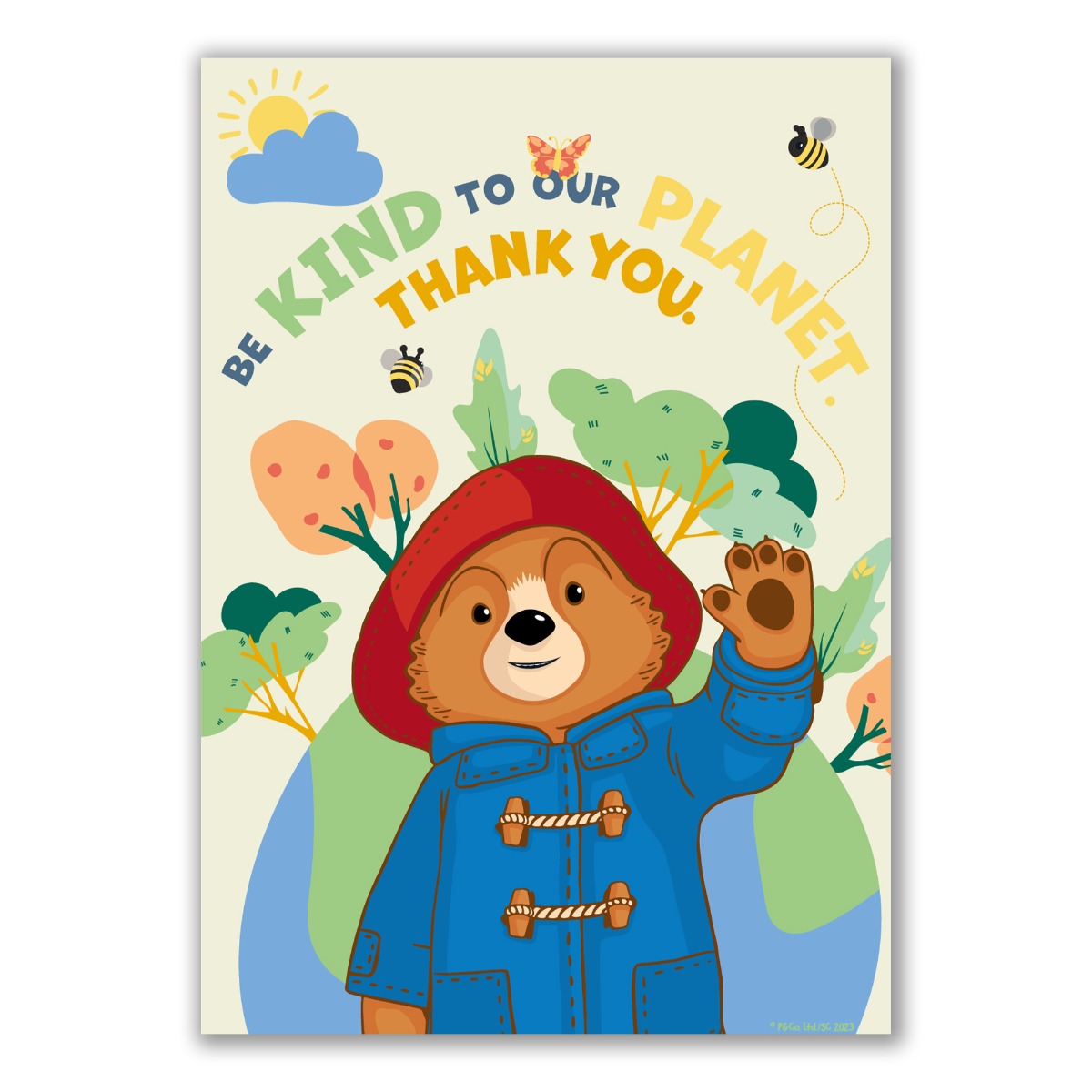 Paddington Bear TV Print- Be Kind to Our Planet Wall Art