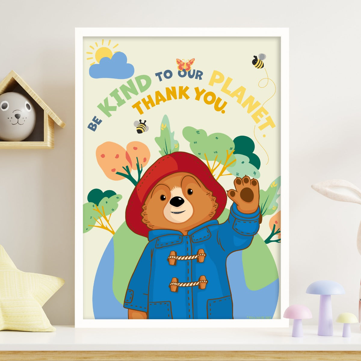 Paddington Bear TV Print- Be Kind to Our Planet Wall Art