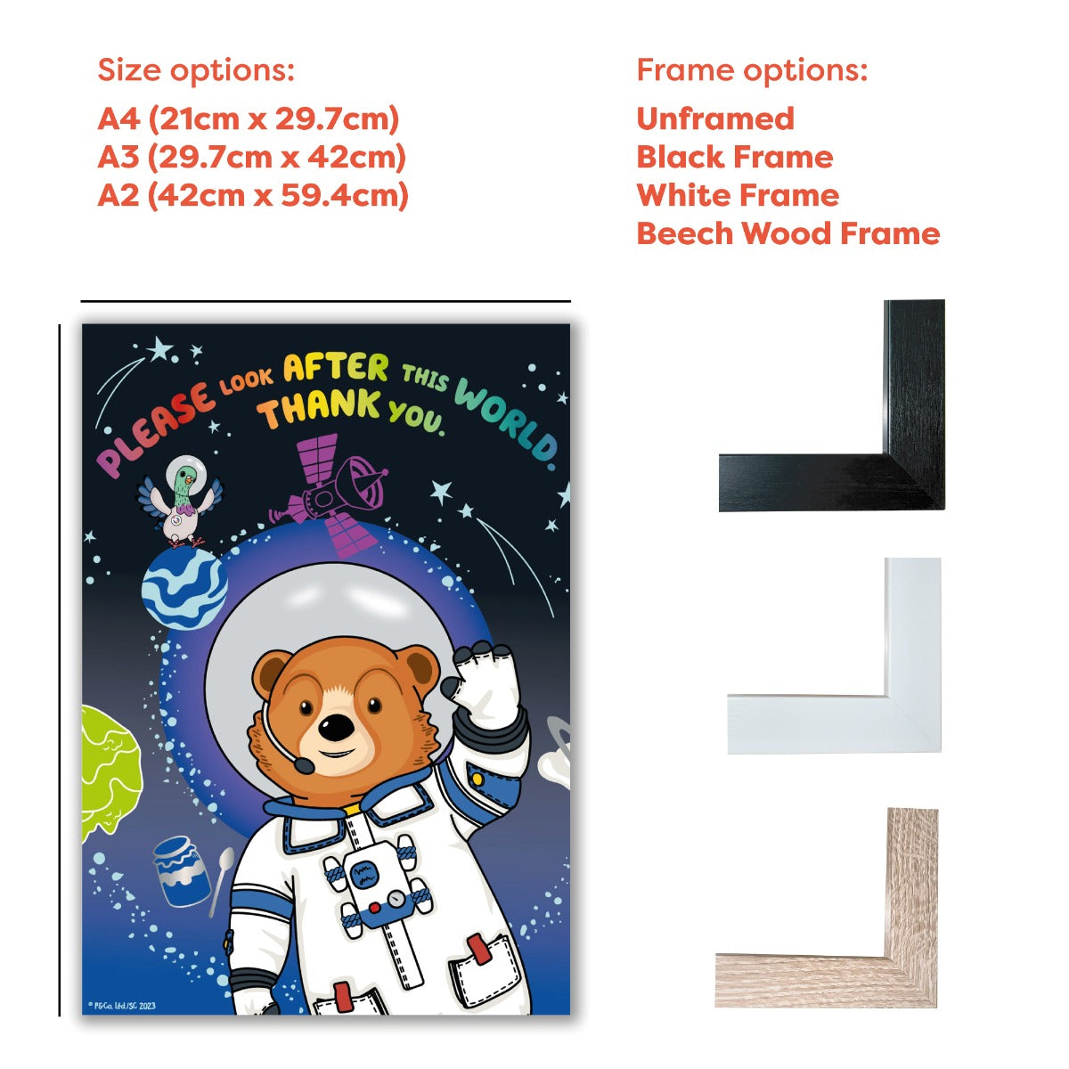Paddington Bear TV Print - Space Please Look After This World Wall Art