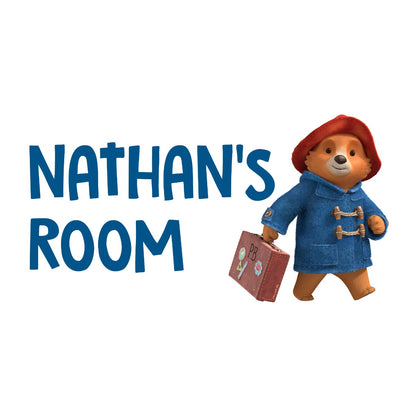 Paddington TV Wall Sticker - With Suitcase Personalised Name