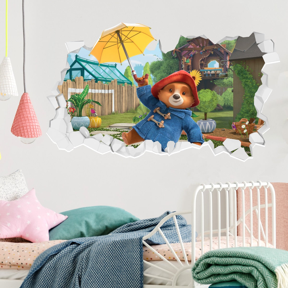 Paddington TV Wall Sticker - Umbrella Broken Wall