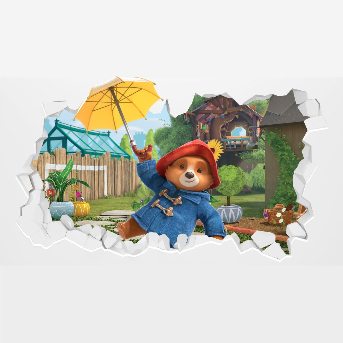 Paddington TV Wall Sticker - Umbrella Broken Wall