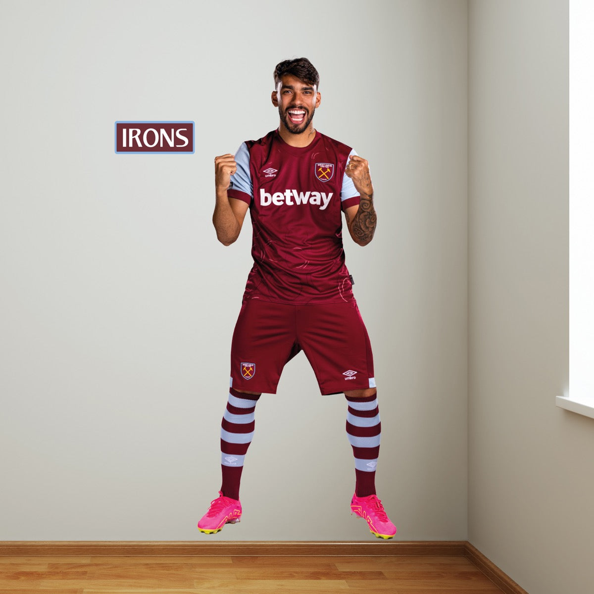West Ham United Football Club - Paqueta 23/24 Player Wall Sticker + Hammers Decals