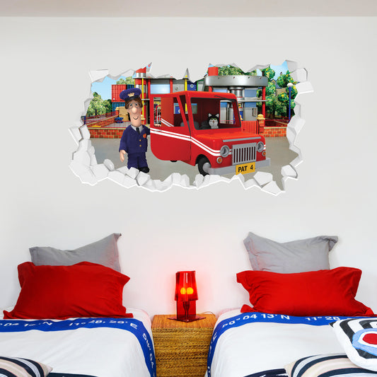 Postman Pat Van Broken Wall Sticker