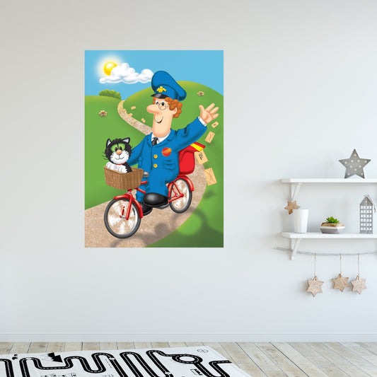 Postman Pat Bike Poster Wall Sticker