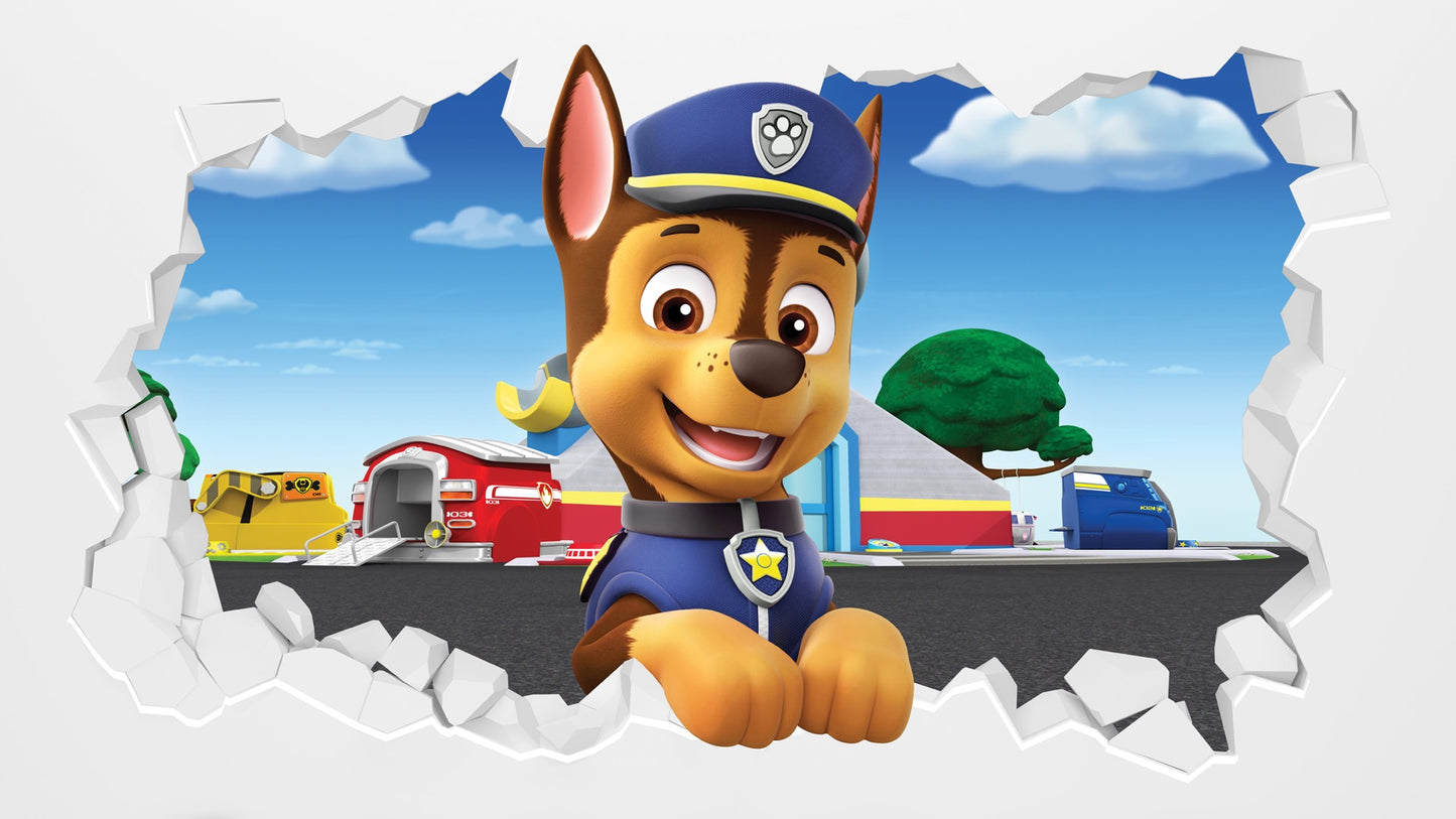 Paw Patrol Chase Broken Wall Sticker