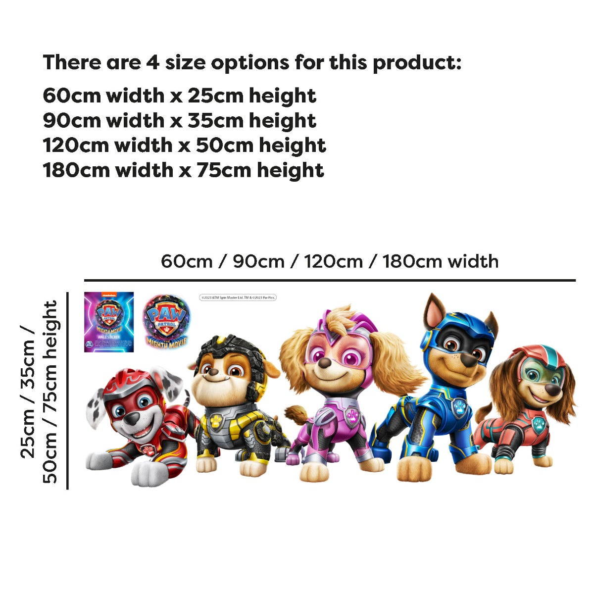 Paw Patrol The Mighty Movie Group Wall Sticker