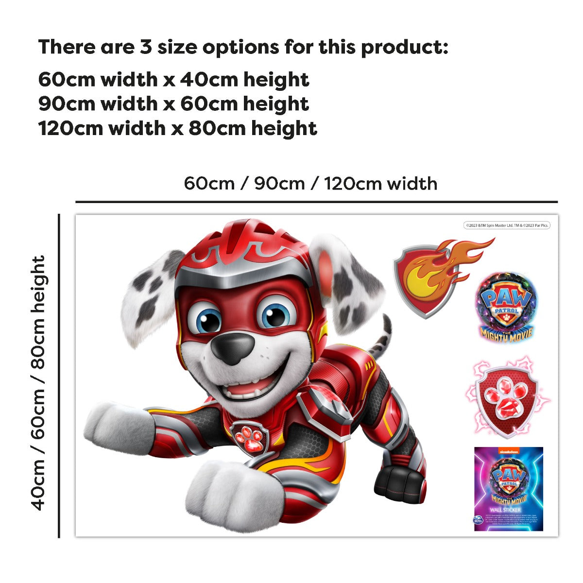 Paw Patrol The Mighty Movie Marshall Wall Sticker