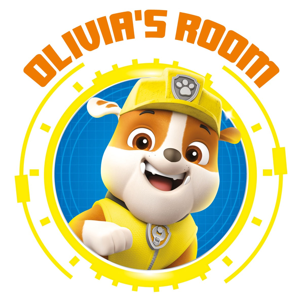 Paw Patrol Rubble Personalised Wall Sticker