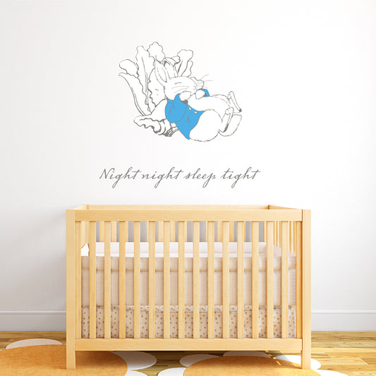 Official Peter Rabbit Night Night Sleep Tight Wall Sticker
