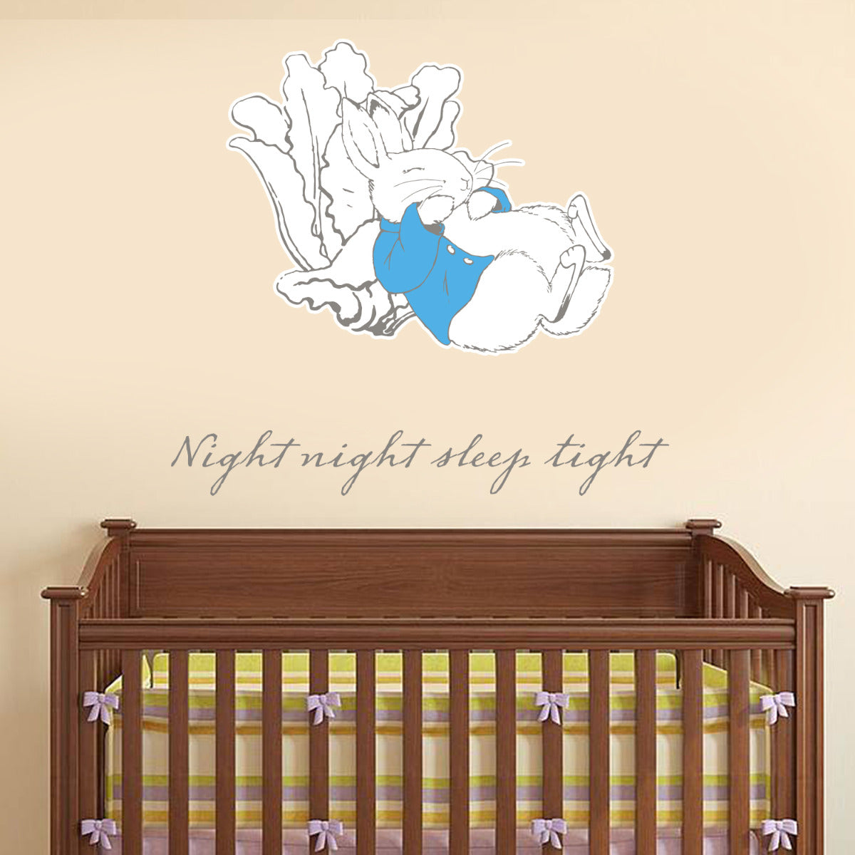 Official Peter Rabbit Night Night Sleep Tight Wall Sticker Mural