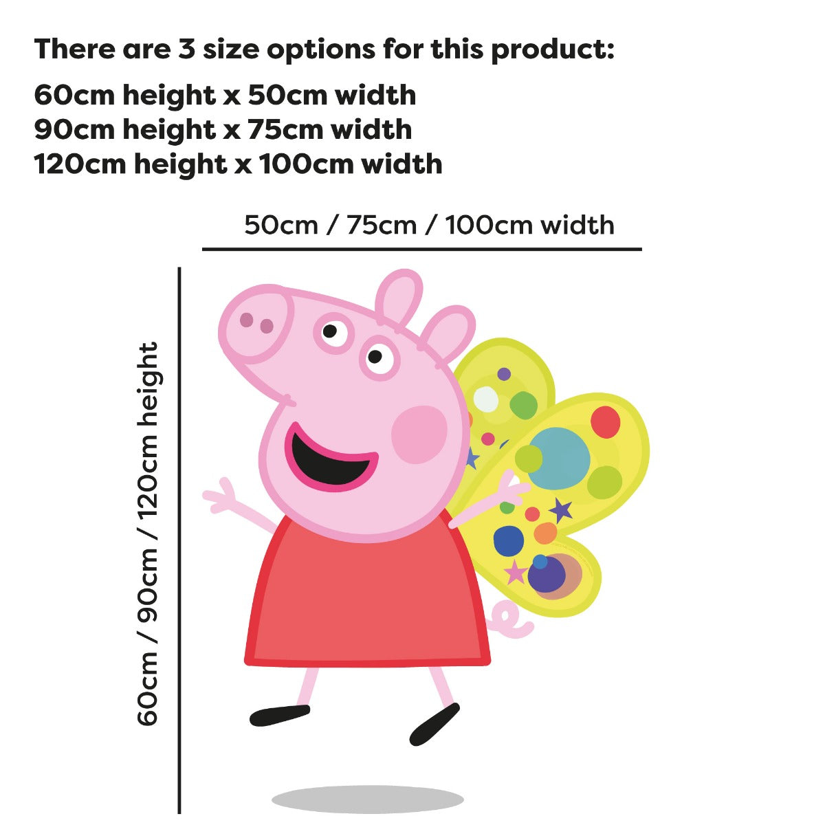 Peppa Pig Wall Sticker - Peppa Pig Butterfly Wings Wall Sticker