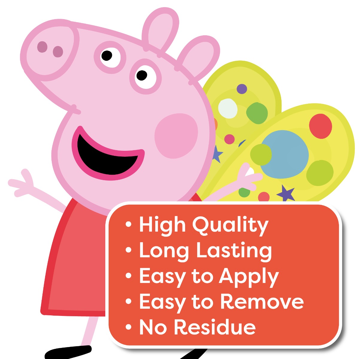 Peppa Pig Wall Sticker - Peppa Pig Butterfly Wings Wall Sticker