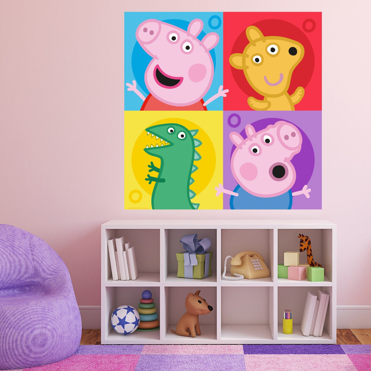 Peppa Pig Wall Sticker - Peppa Pig Colour Squares