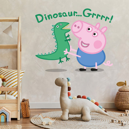 Peppa Pig Wall Sticker - George Dinosaur Grrrr!