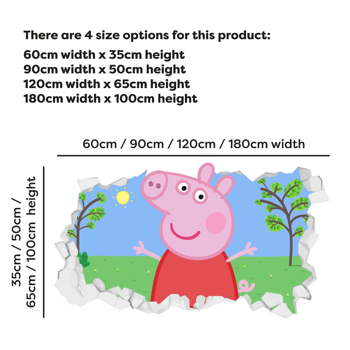 Peppa Pig Wall Sticker - Peppa Pig Outside Broken Wall