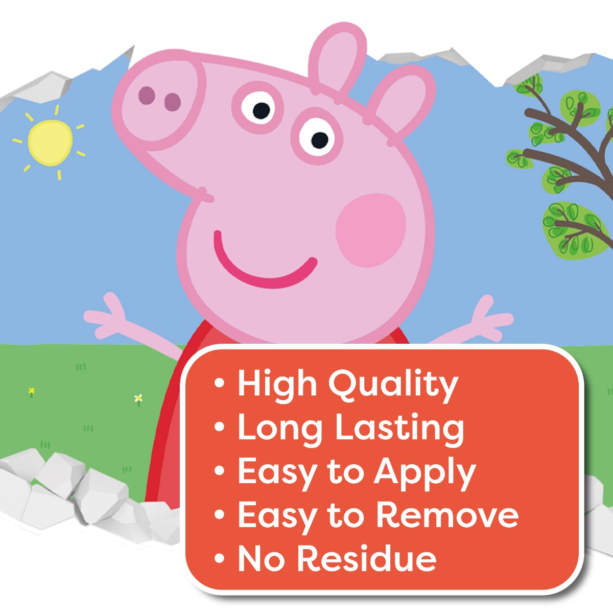 Peppa Pig Wall Sticker - Peppa Pig Outside Broken Wall