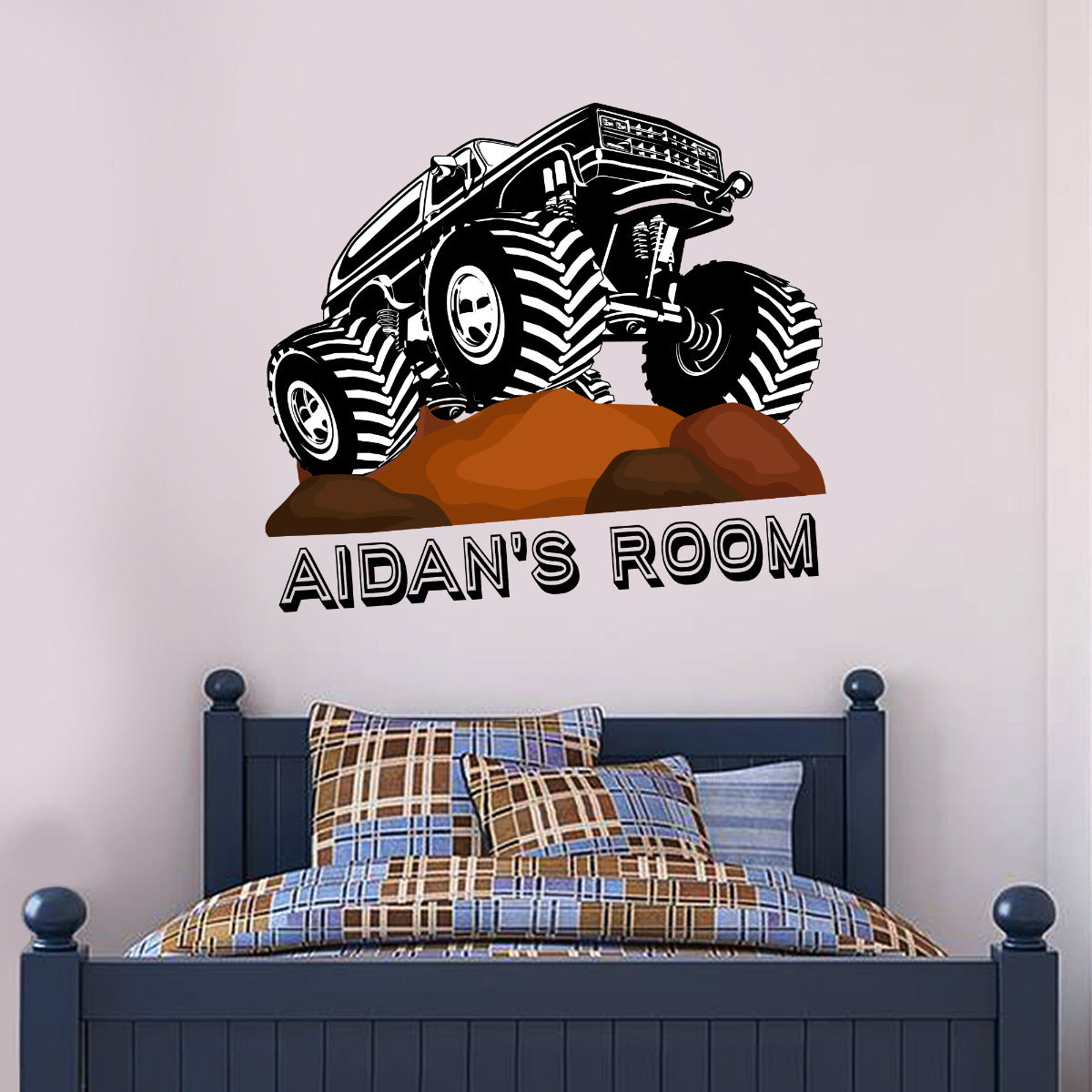 Monster Truck Personalised Name Wall Sticker