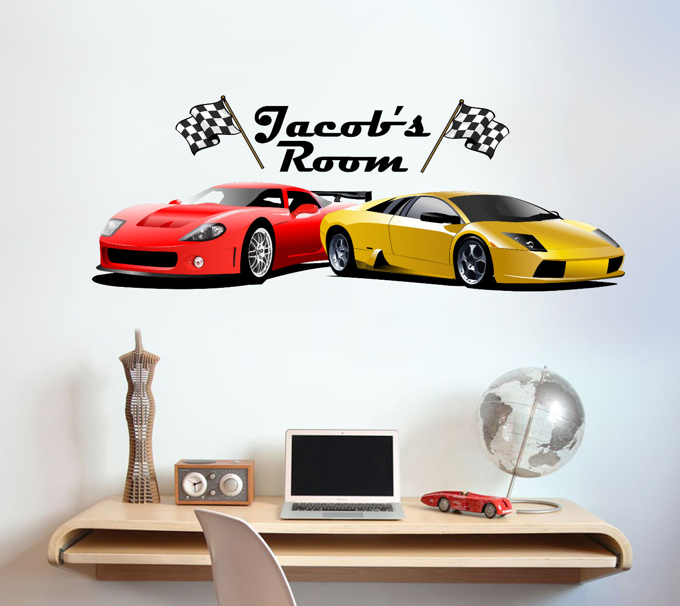 Sports Cars Personalised Name Wall Sticker