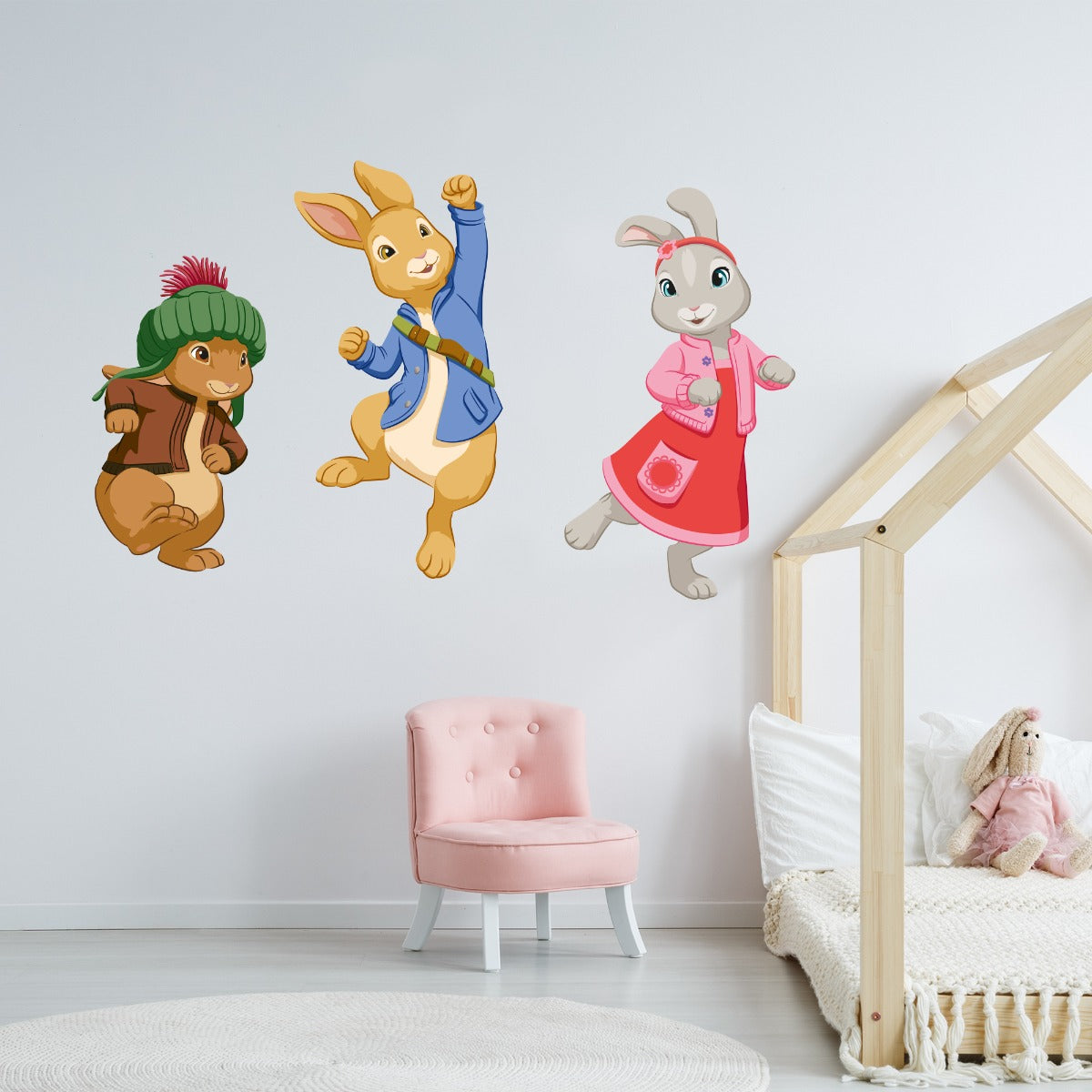 Peter Rabbit Benjamin Bunny and Lily Bobtail Trio Wall Sticker