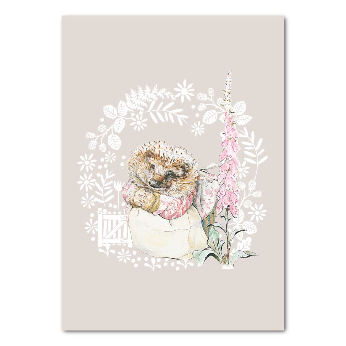 Peter Rabbit Print - Mrs Tiggywinkle Wreath Print