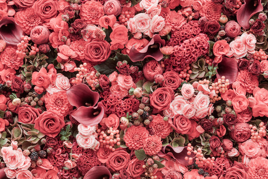 Pink Flowers Wall Mural