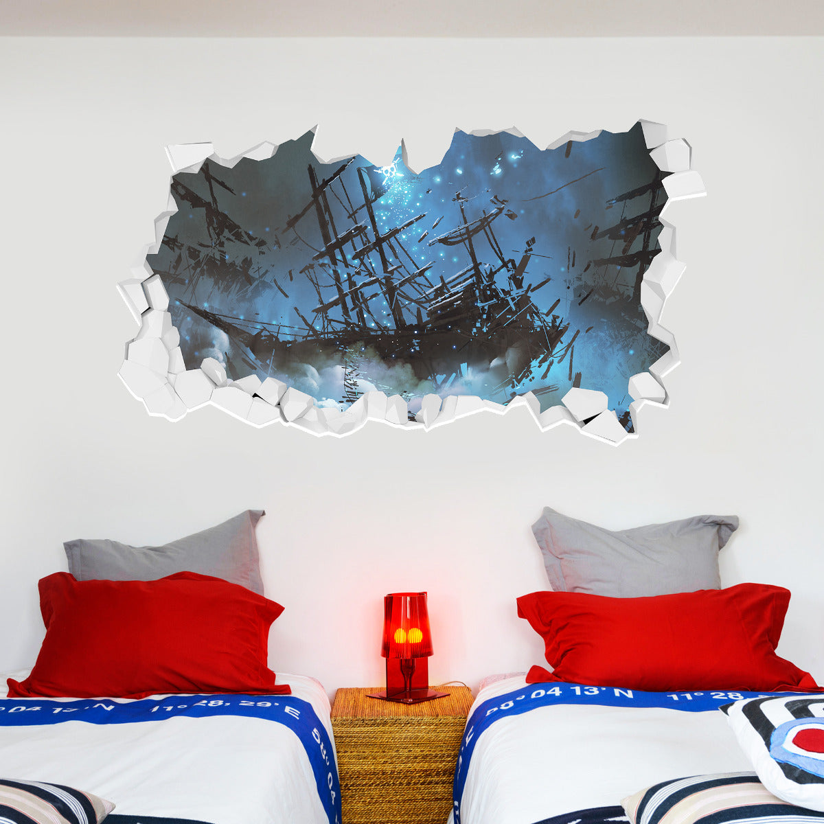 Pirate Wall Sticker Pirate Ship Crash Broken Wall