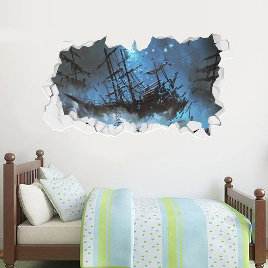 Pirate Wall Sticker Pirate Ship Crash Broken Wall