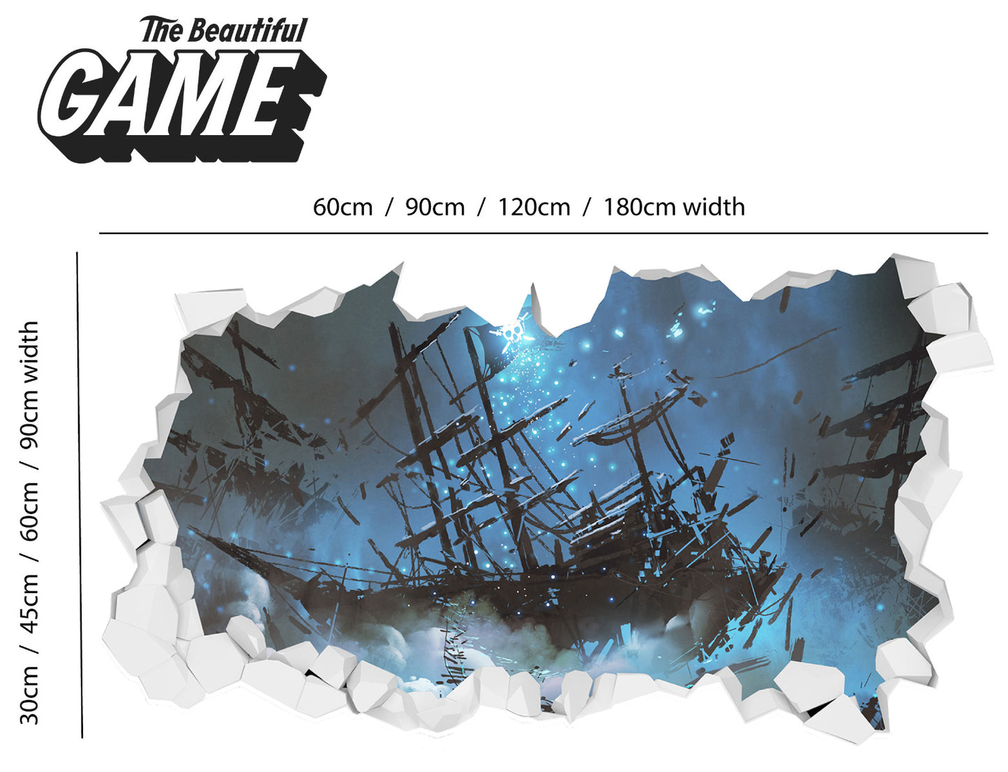 Pirate Wall Sticker Pirate Ship Crash Broken Wall