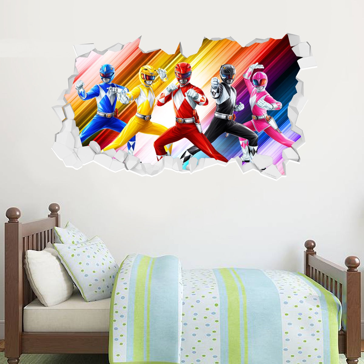 Power Rangers Group Broken Wall Sticker