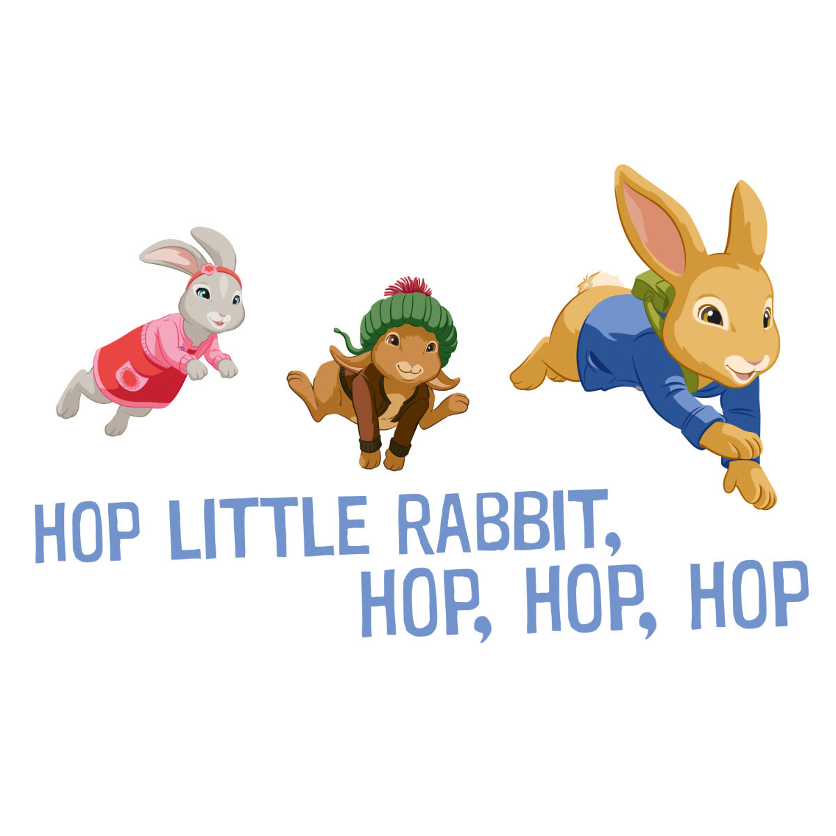 Hop Little Rabbit Hop Trio Wall Sticker Mural