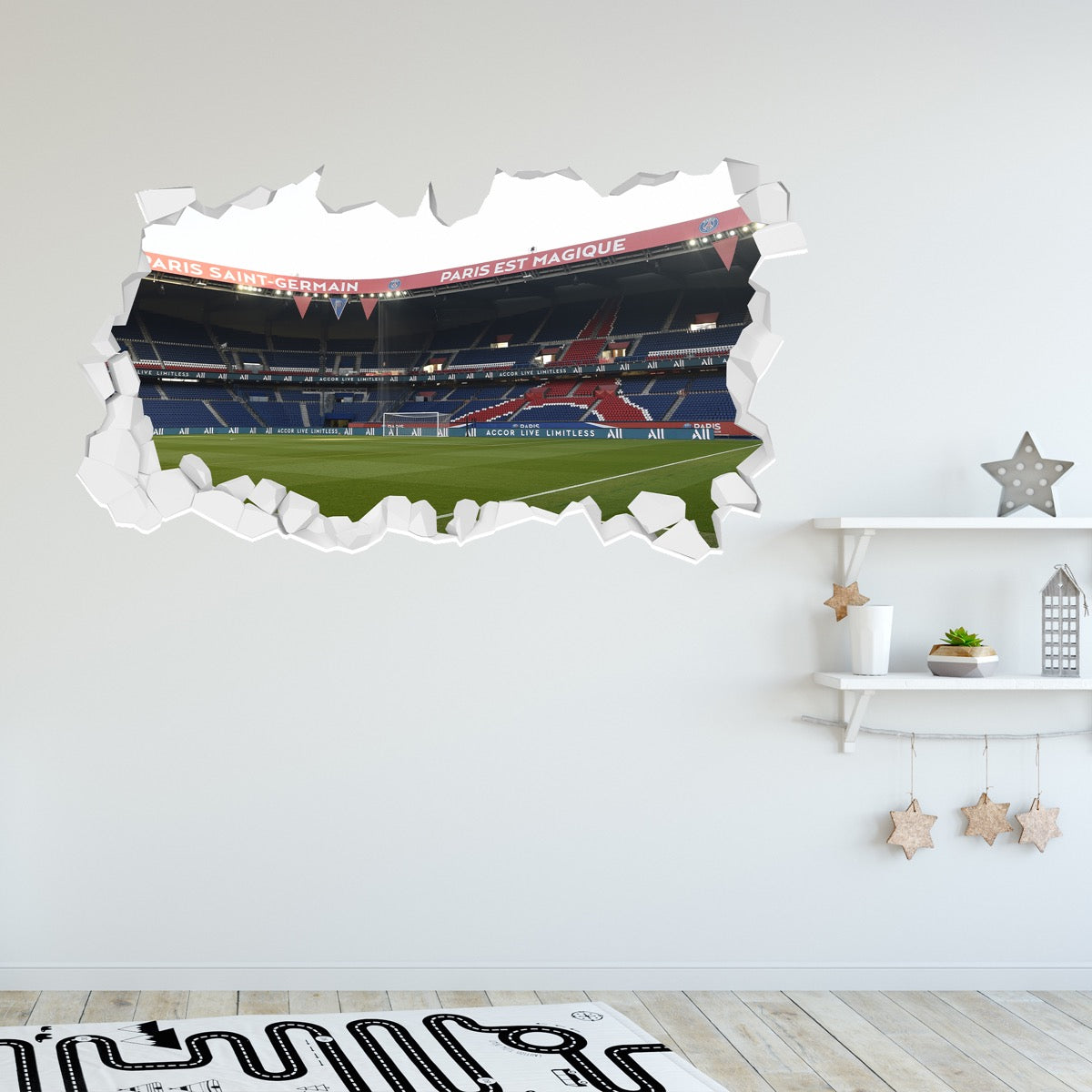 Paris Saint-Germain F.C. Stadium Corner Broken Wall Sticker