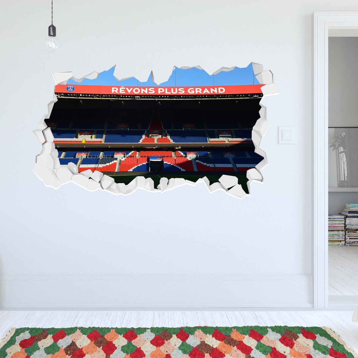Paris Saint-Germain F.C. Stadium Revons Plus Grand Broken Wall Sticker