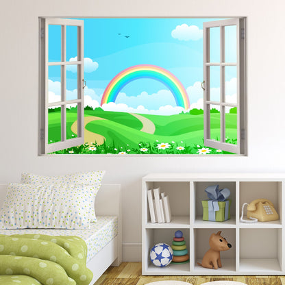 Rainbow Wall Sticker - Daisy Meadow Rainbow Window