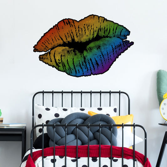Rainbow Wall Sticker - Rainbow Lips