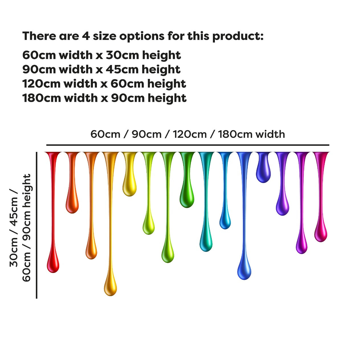 Rainbow Wall Sticker - Rainbow Metallic Drips
