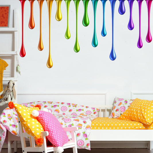 Rainbow Wall Sticker - Rainbow Metallic Drips