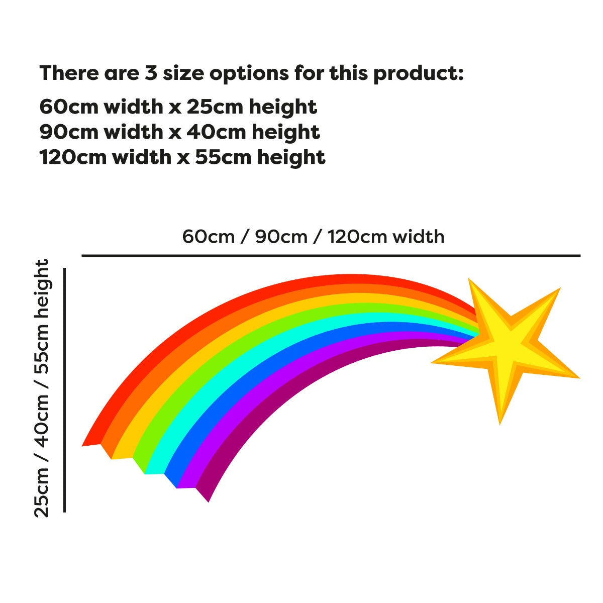 Rainbow Wall Sticker - Rainbow Shooting Star