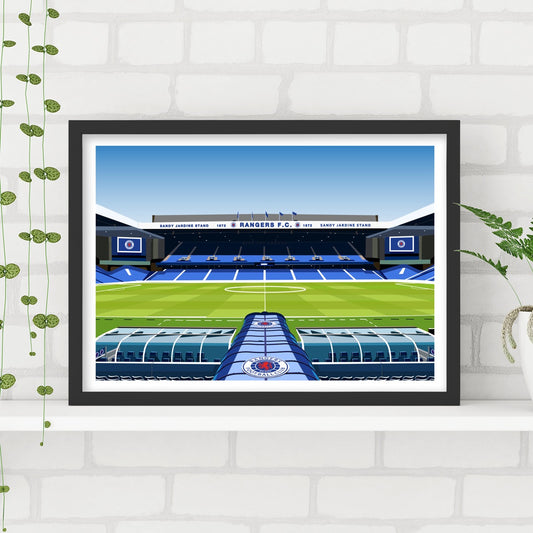 Rangers F.C - Sandy Jardine Stand Stadium Illustration Print