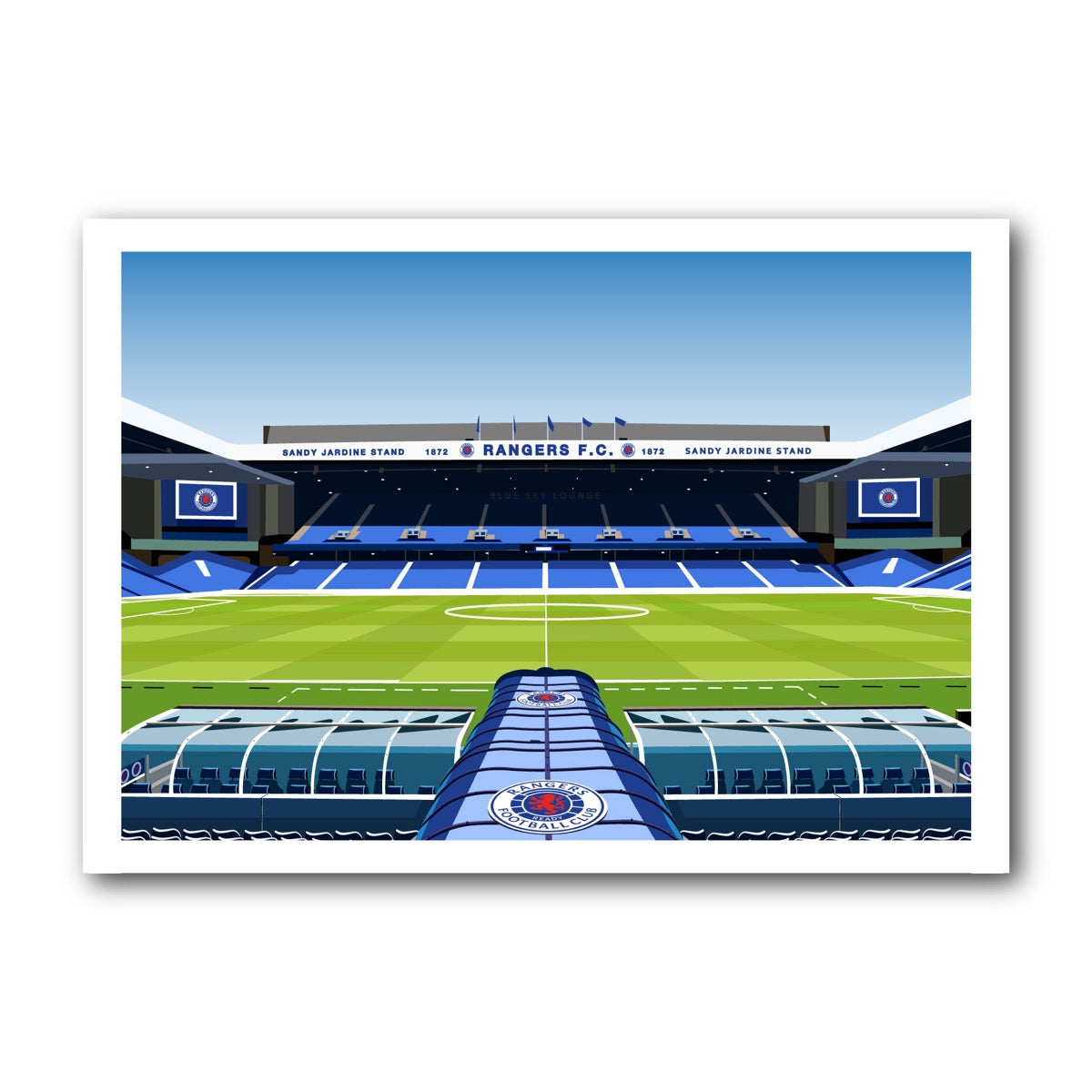Rangers F.C - Sandy Jardine Stand Stadium Illustration Print