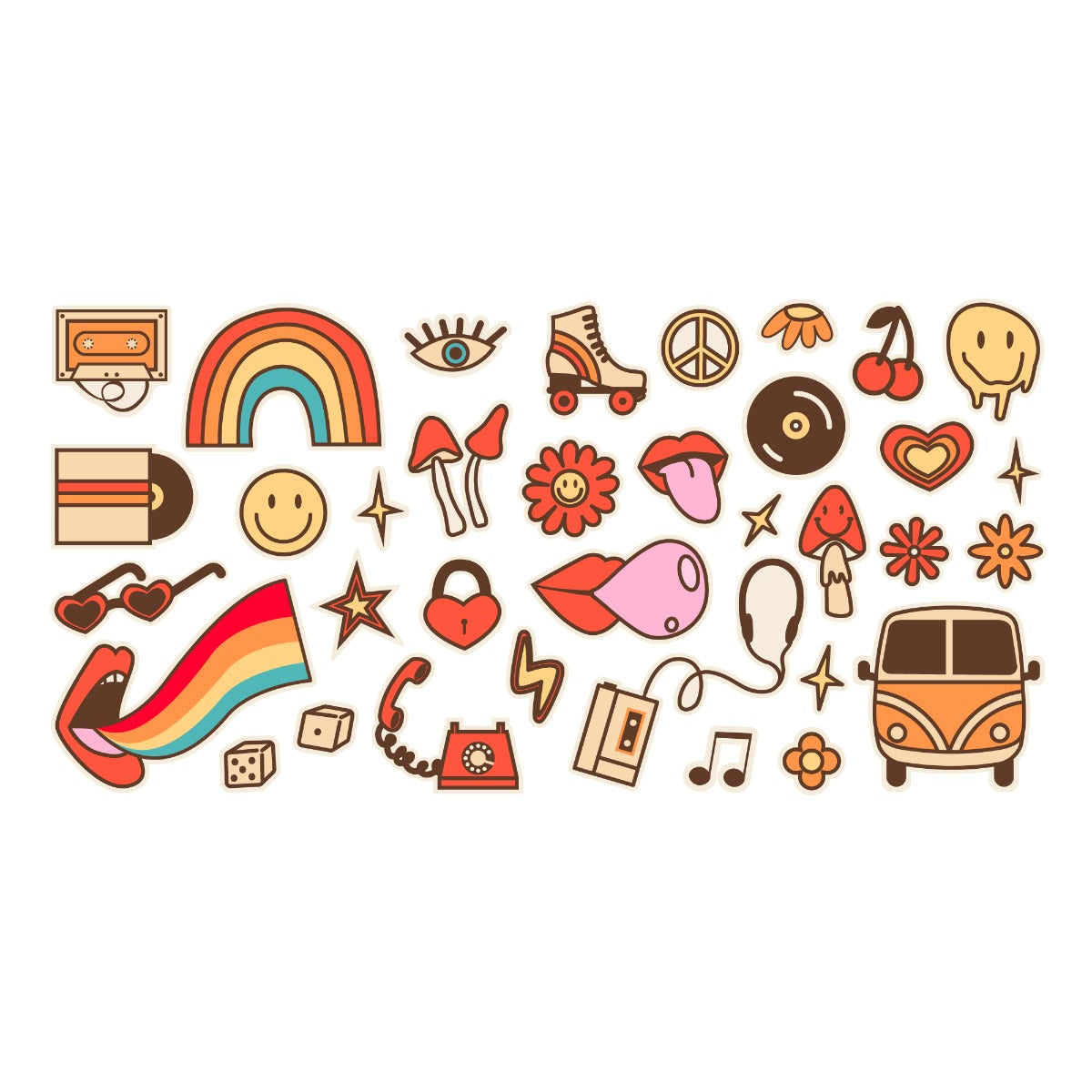 Rainbow Wall Sticker - Retro Rainbow Hippie
