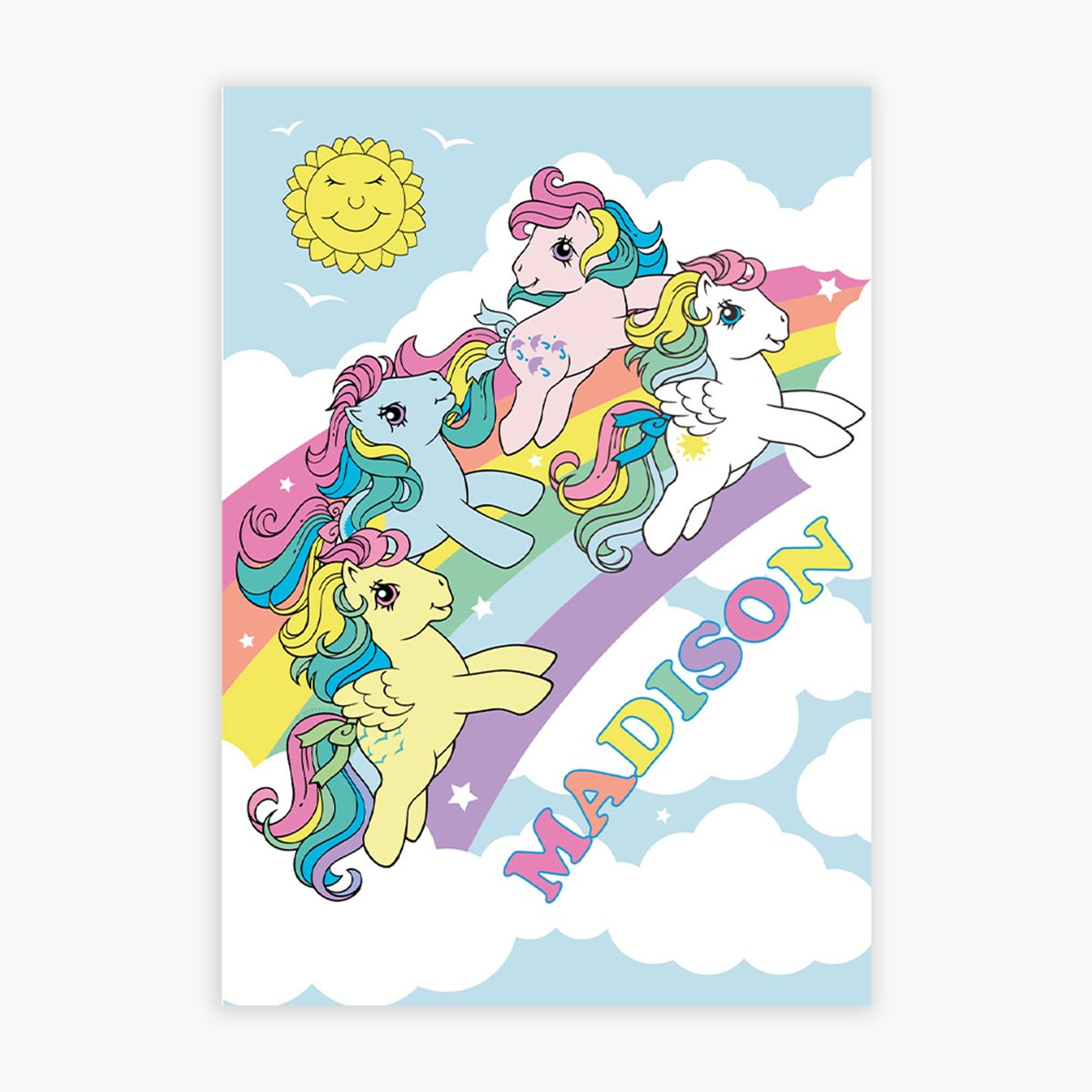 My Little Pony Print - Retro Rainbow Personalised Design
