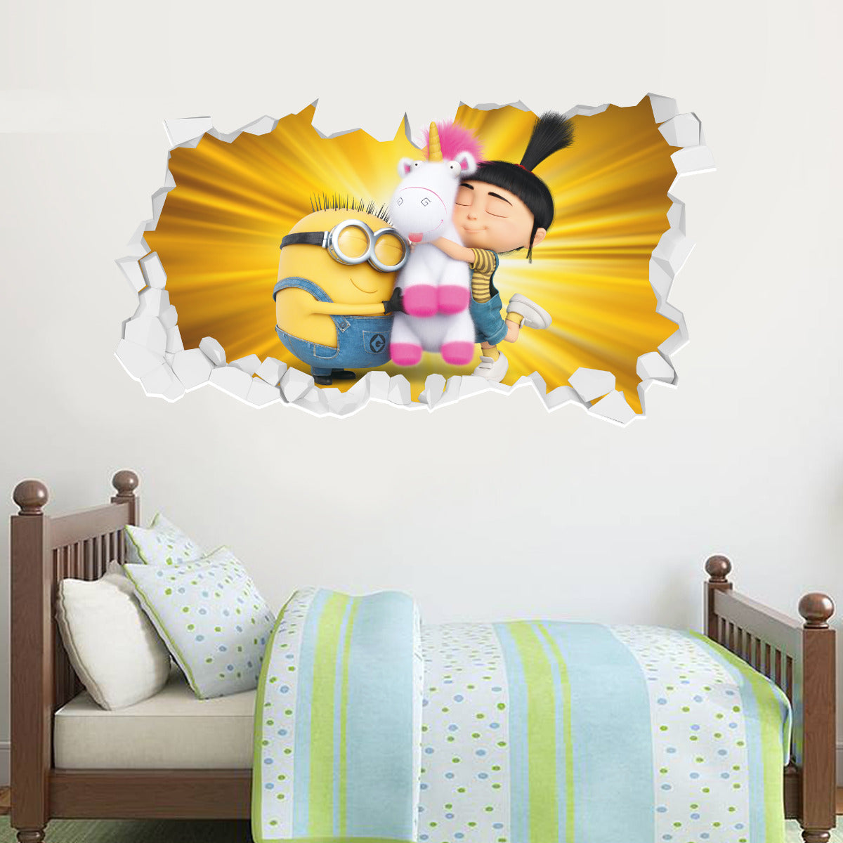 Despicable Me - Fluffy Agnes and Minion Broken Wall Sticker
